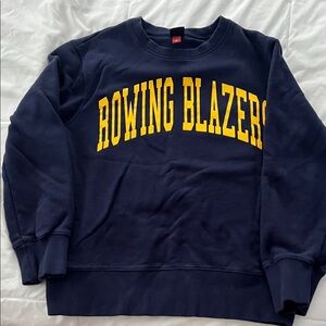 Rowing Blazers Navy and Yellow Crewneck Sweater